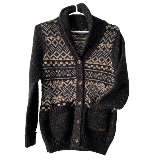 Roots wool blend fair isle style cardigan size S - Picture 3 of 11